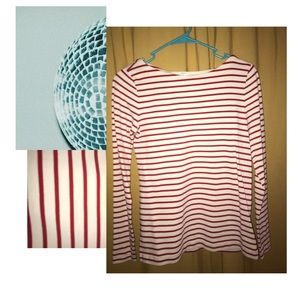 Red/Cream Striped Long Sleeve